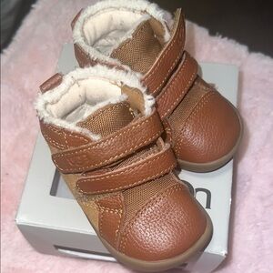 UGG Tan and Brown Kids Boots with Velcro size 2/3